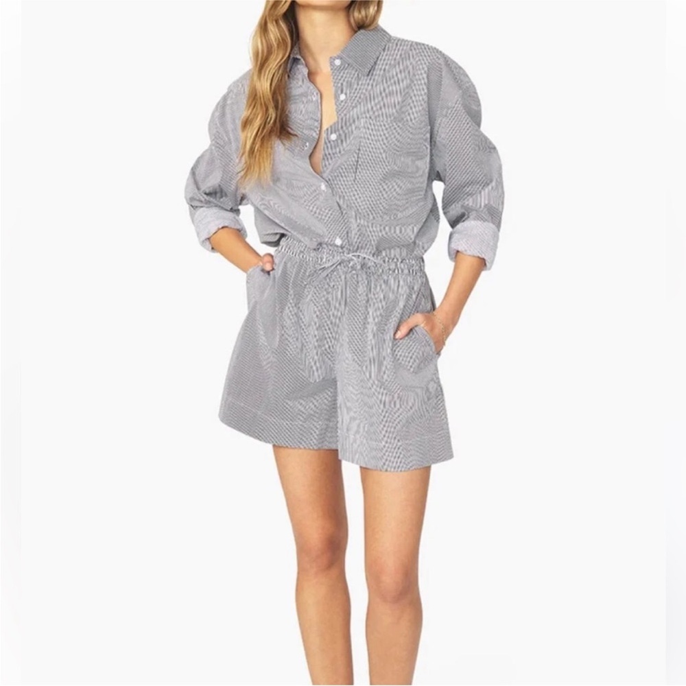 Button-Up Poplin Striped Matching Set